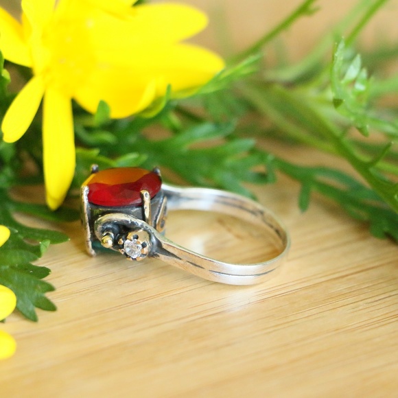 Sterling Silver Jade Stones Revers Rings - Picture 6 of 8